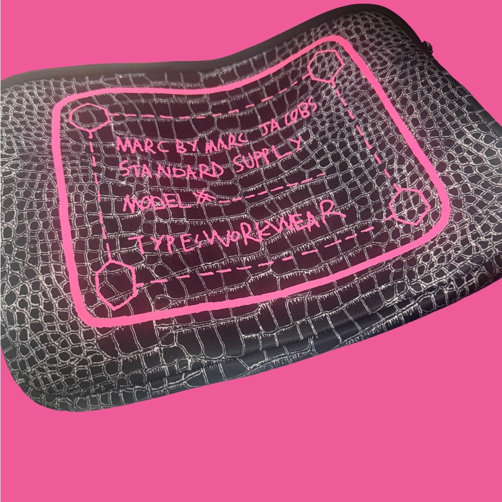 Marc by Marc Jacobs Black and Pink tech pouch  fits tablet or laptop